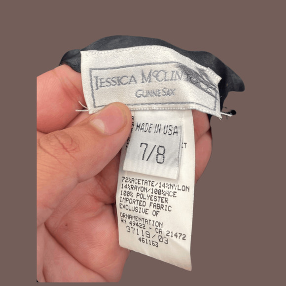 Jessica McClintock Maxi Dress | Lace Black Halter | Size 7/8 | Vintage - Picture 3 of 3